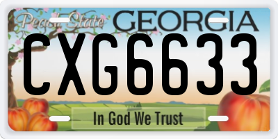 GA license plate CXG6633