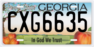 GA license plate CXG6635