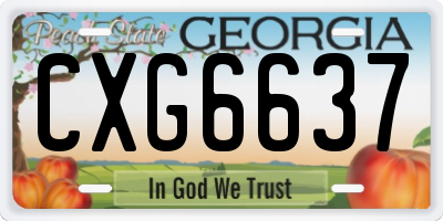 GA license plate CXG6637