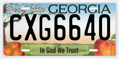 GA license plate CXG6640
