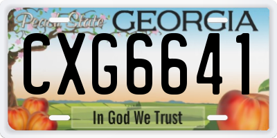 GA license plate CXG6641