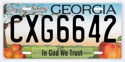 GA license plate CXG6642