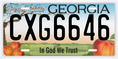GA license plate CXG6646