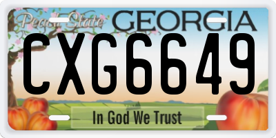 GA license plate CXG6649