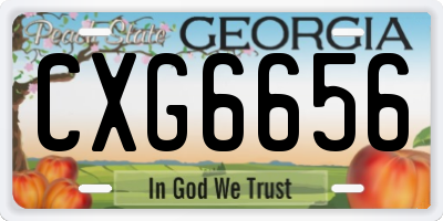 GA license plate CXG6656