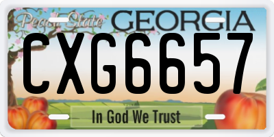 GA license plate CXG6657