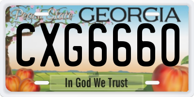 GA license plate CXG6660