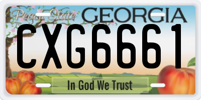 GA license plate CXG6661