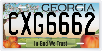 GA license plate CXG6662