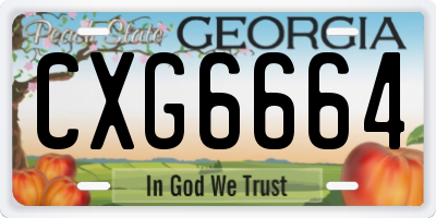 GA license plate CXG6664