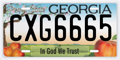GA license plate CXG6665