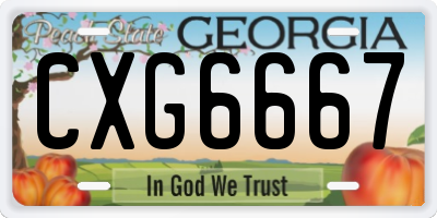 GA license plate CXG6667