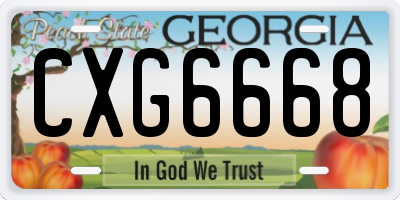 GA license plate CXG6668