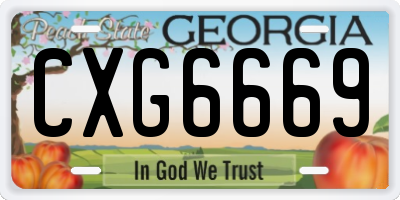 GA license plate CXG6669