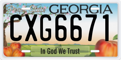 GA license plate CXG6671