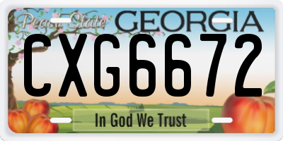 GA license plate CXG6672