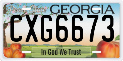 GA license plate CXG6673