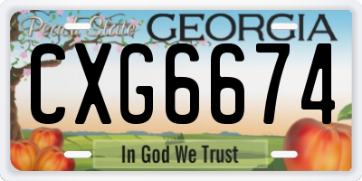GA license plate CXG6674