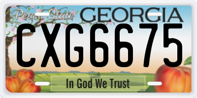GA license plate CXG6675