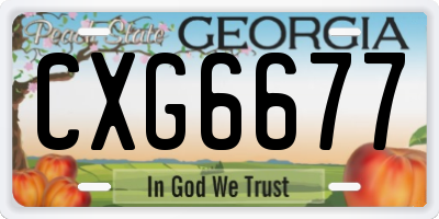 GA license plate CXG6677