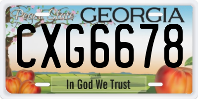 GA license plate CXG6678