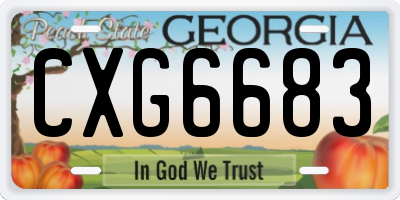 GA license plate CXG6683
