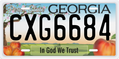 GA license plate CXG6684