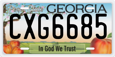 GA license plate CXG6685