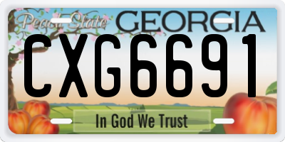 GA license plate CXG6691