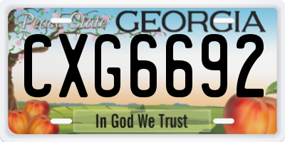 GA license plate CXG6692