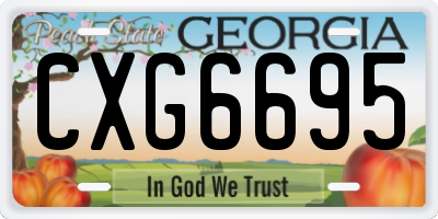 GA license plate CXG6695