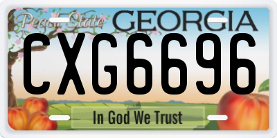 GA license plate CXG6696