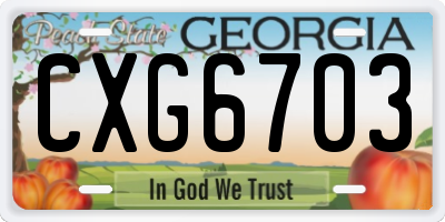 GA license plate CXG6703