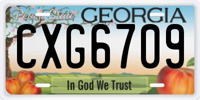 GA license plate CXG6709