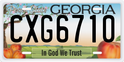 GA license plate CXG6710