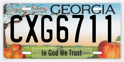 GA license plate CXG6711
