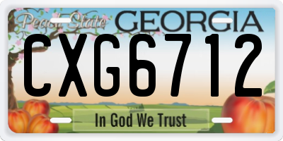 GA license plate CXG6712