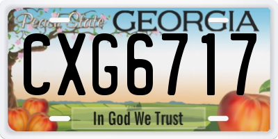 GA license plate CXG6717