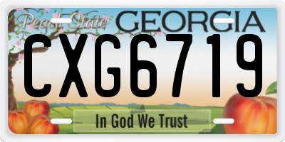 GA license plate CXG6719