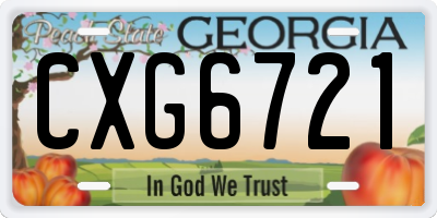 GA license plate CXG6721