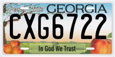 GA license plate CXG6722
