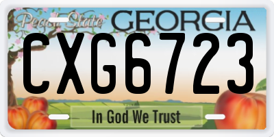 GA license plate CXG6723