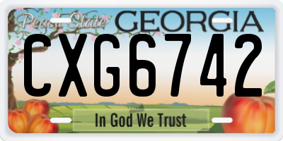 GA license plate CXG6742