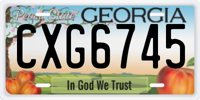 GA license plate CXG6745