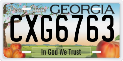 GA license plate CXG6763