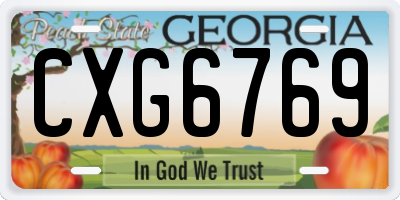 GA license plate CXG6769