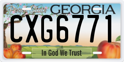 GA license plate CXG6771
