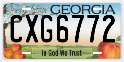 GA license plate CXG6772