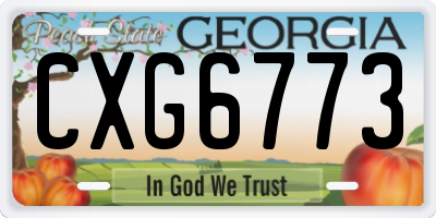 GA license plate CXG6773