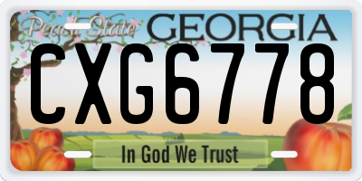 GA license plate CXG6778